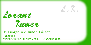 lorant kumer business card